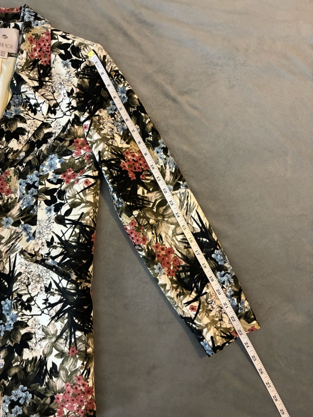 Floral Print Women's Blazer Jacket - Multicolor - Picture 7 of 9